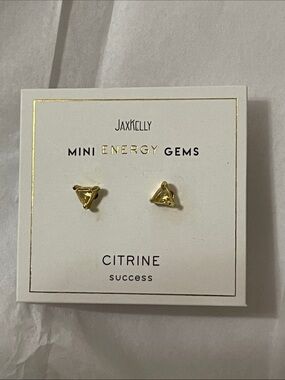 ✨JAXKELLY “Citrine” Mini Gem Earrings (Success) - New In Box✨